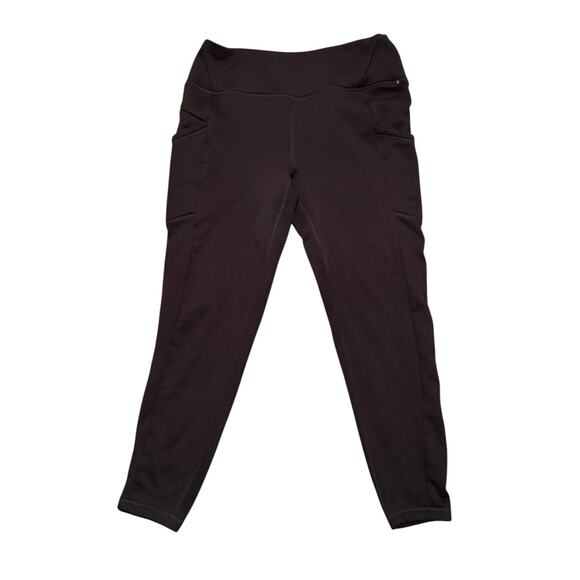 Avalanche Fleece Lined Jogger Leggings XL Black Zip Pocket Outdoor Gorpcore - Picture 1 of 10